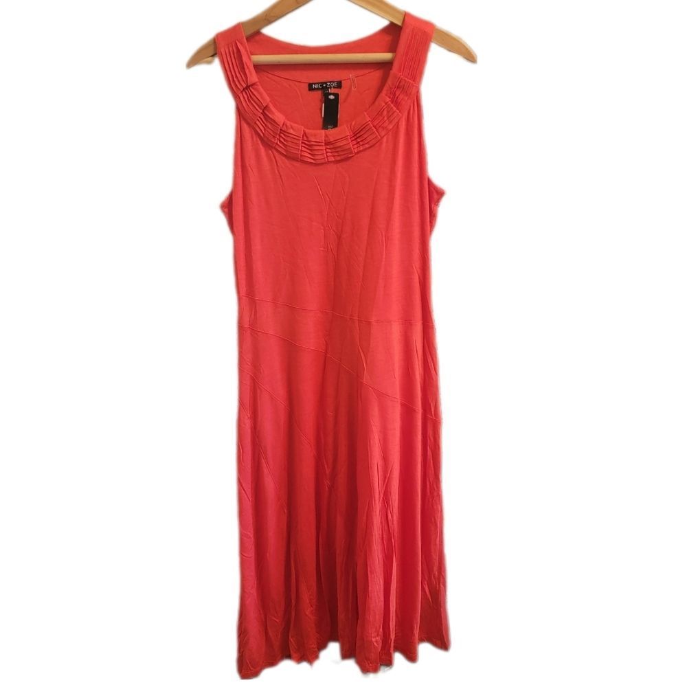 NEW Nic+Zoe Sleeveless Flowy 'Salsa Red' Midi Dress - Picture 1 of 8